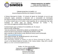 Aviso de Dispensa 011/2025