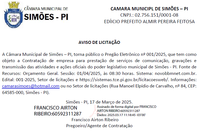 Aviso de Pregão Eletrônico 001-2025