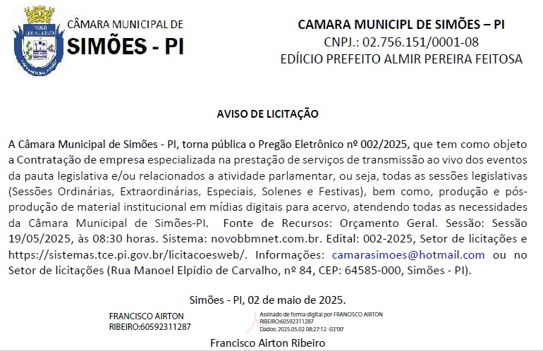 Pregão Eletrônico 002/2025