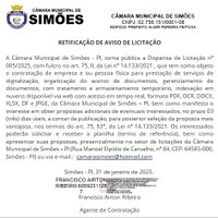 Retificação de Aviso de Dispensa 005-2025