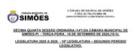 ROTEIRO DA DÉCIMA QUARTA (14) SESSÃO DA CÂMARA MUNICIPAL DE SIMÕES - PI.